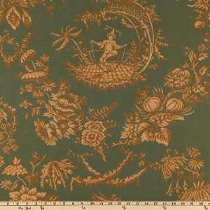  60 Wide Toile Jacquard Green Fabric By The Yard Arts 