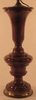 Red Marble Classical Urn Vase Lamp Baluster Form  
