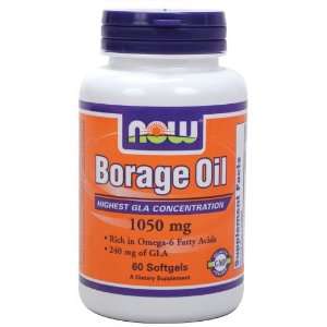 Now Borage Oil 1050 Mg 60 Gels Rich In Gla  Grocery 