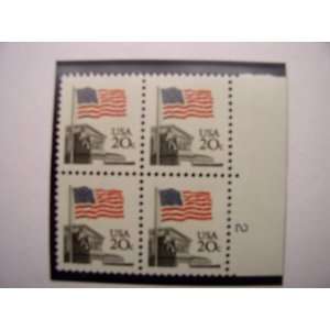   Flag Over Supreme Court, S# 1894, Plate Block of 4 20 Cent Stamps, MNH