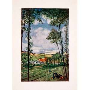  1905 Color Print Valley Rille River Landscape Trees 