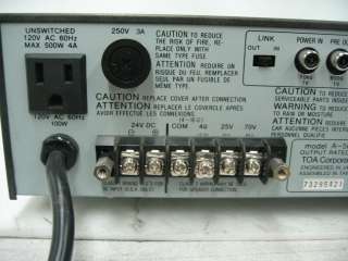 TOA A 506A 500 Series Amplifier 5 Input 60 Watt Output  
