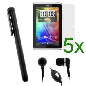Accessory Set for HTC Flyer Includes 5 Clear LCD Screen Protector Film 