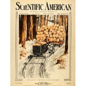   Hauling Log Gasoline Tractor Timber Lumber Winter   Original Cover
