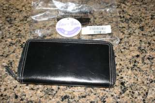 Barr + Barr Oiled Leather Wallet with Zipper BLACK  
