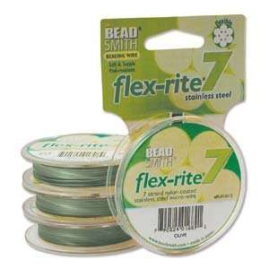  Olive Flex Rite Beading Stringing Wire .024 Inch 30 Feet 