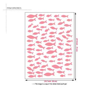 PINK FISH ★ Wall & Bath Decor Vinyl Art Decal Stickers  