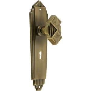  Art Deco Mortise Lock Set In Antique By Hand Finish.