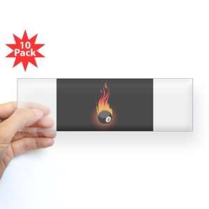   Sticker Clear (10 Pack) Flaming 8 Ball for Pool 