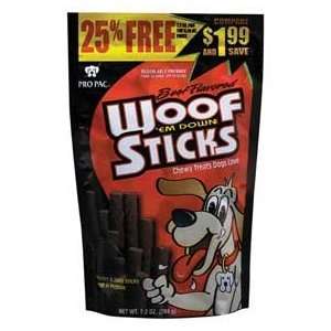  PRO PAC Beef Flavored Woof em Down Sticks Dog Treats, 7.2 