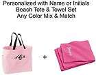 Beach Bag Towel Set Name or Initials Personalized Gift Idea Beach 