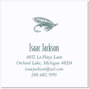 Fly Fishing Square White Business Card