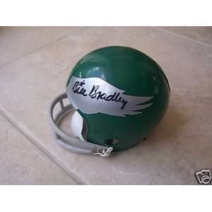 Bill Bradley Autographed Mini Helmet   Philadelphia Eagles Coa