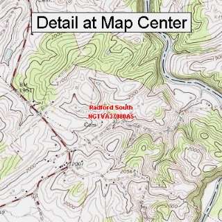  USGS Topographic Quadrangle Map   Radford South, Virginia 