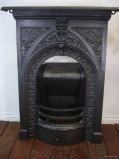 Original Victorian Fern & Ivy Cast Iron Bedroom Fireplace C1880  