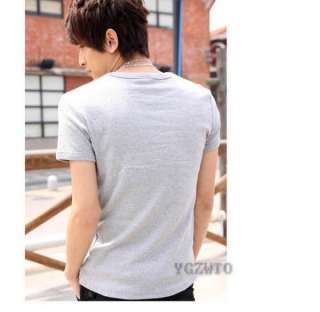 Korea Slim Fit Mens V neck T shirt Tops 3colors AF99  