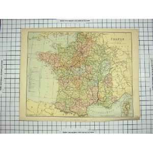   ANTIQUE MAP FRANCE ENVIRONS MEDITERRANEAN BAY BISCAY
