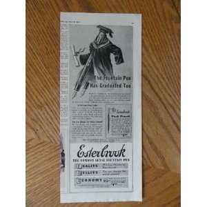 Fountain Pen, Vintage 30s print ad. black and white, Illustration 