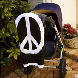  Black and White Peace Stroller Blanket Baby