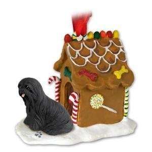  NEW Lhasa Apso Black Ginger Bread House Christmas Ornament 