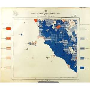  1929 Colour Map Italy Population Arezzo Siena Grosseto 