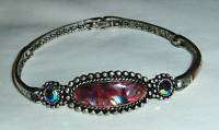 Vintage Bracelet w/ Lucite & Rhinestones & Engraving  