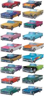   Cardboard 50s Cars for Party 12 long perfect for snacks,burgers FUN
