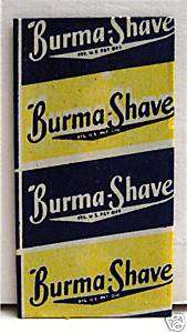 Burma Shave Old Burma Vita Co Razor Blade Minneapolis  