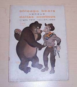 1960 Chicago Bears v Dallas Cowboys Program Rare  