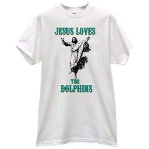   CHRIST LOVES HEARTS THE DOLPHINS FOOTBALL PRIDE FAN USA T SHIRT jersey