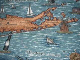 New York Long Island Heavy Afghan GIFT Throw Blanket Beach Coast Map 