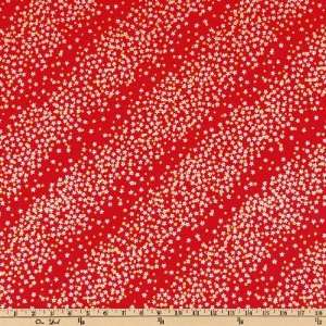  44 Wide Bliss Scattered Flowers Red Fabric By The Yard 