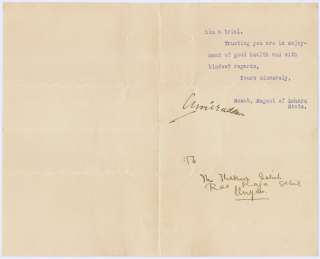 India 1934 letter signed Nawab Aminuddin of Loharu  