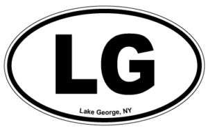 x3 Oval Decal   City   LG Lake George, NY  