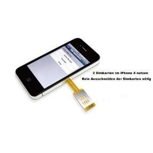  iPhone 4/4S Dualsim Adapter by 2 phones in 1 Cell Phones 