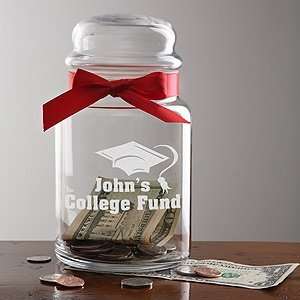    Etched Money Saving Jar   College Fund Style