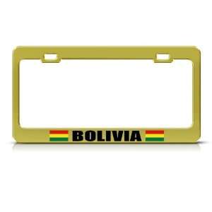  Bolivia Bolivian Flag Gold Country Metal license plate 