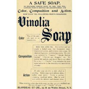  1892 Ad Blondeau ET CIE Vinolia Soap Toiletries Personal 