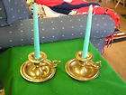 Outstanding Pair of BRASS Finger Hole CANDLE HOLDERS
