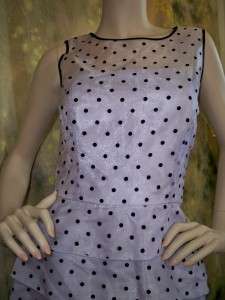 vtg 80s 90s PAPELL BOUTIQUE lavender TIERED DOT DReSS 6  