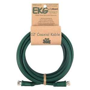  EKG/ZipKord, EKG EKGCoax12 Coax RG6 Cable Green 12ft 