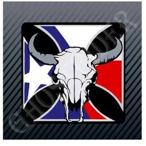  Bull Skull PBR Bull Riders Texas Cross US Flag Car Trucks 