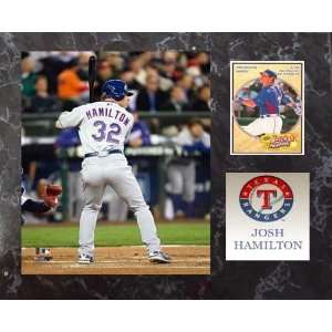  12x15 Texas Rangers Josh Hamilton plaque with Trading Card 