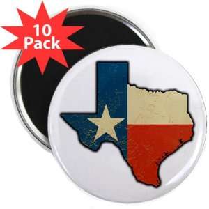    2.25 Magnet (10 Pack) Texas Flag Texas Shaped 