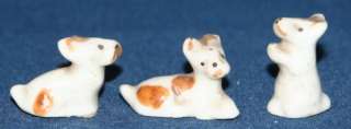 TINY Trio of Terrier Dog Figurines Made in Japan 1H   
