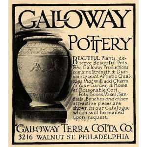  1913 Ad Galloway Terra Cotta Pottery Flower Pots PA 