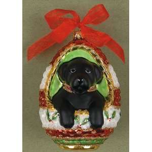  Playful Lab Puppy   Black Christmas Ornament Sports 