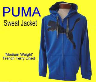 Mens PUMA Mid Weight BIG CAT LOGO Zip HOODY Sweatshirt SWEAT JACKET L 