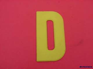 VINTAGE 8 YELLOW LETTER {D} STAMPED STEEL DISTRESSED  