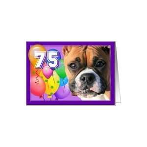  Happy 75th Birthday Boxer Dog Card Toys & Games